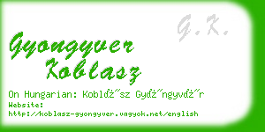 gyongyver koblasz business card